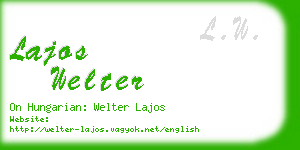 lajos welter business card